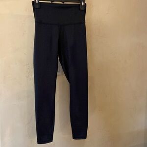 Sz S Marika Black on Black Alligator Print Fitted Leggings Poly/Spandex